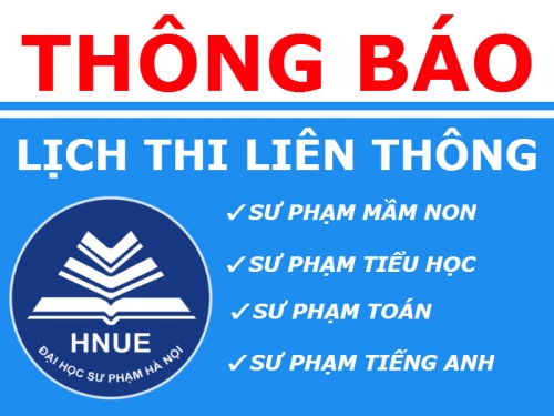 Thông báo: Lịch thi liên thông ĐH Sư phạm Hà Nội