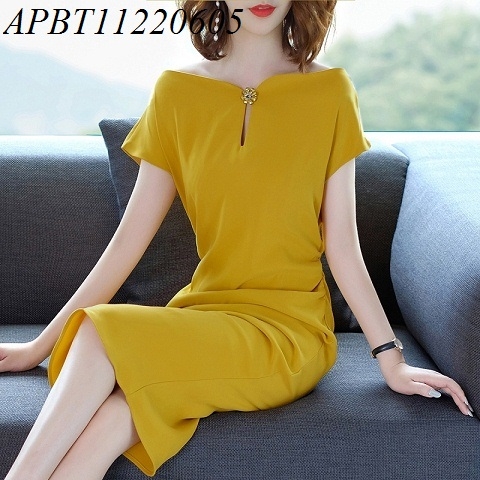 Đầm công sở cổ đính hoa - APBT11220605