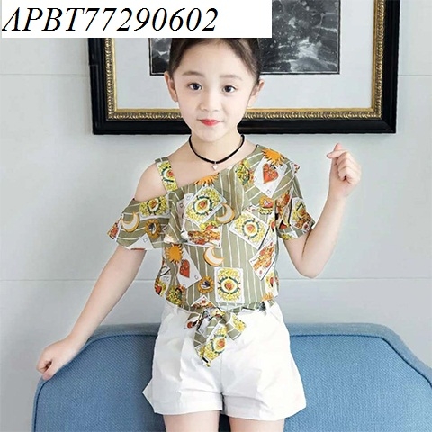 SÉT QuẦN SHORT ÁO TRỄ VAI BÉ GÁI - APBT77290602