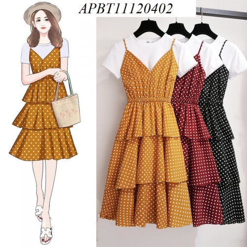 Sét váy chấm bi áo phông - APBT11120402