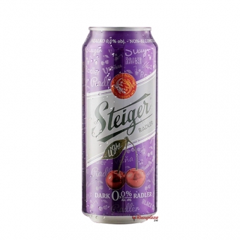 Bia Tiệp 0% STEIGER VỊ ANH ĐÀO ĐEN thùng 24 lon 500ml