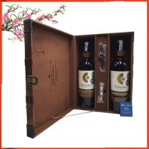 Hộp da đôi hai chai rượu vang Chilano Gold Premium Syrah
