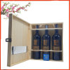 Hộp gỗ ba chai vang Chile Gold Fall