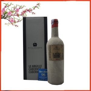 Hộp quà rượu vang Ý Le Argille Cabernet Di Cabernet chai xi măng
