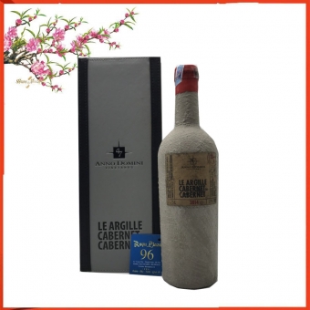 Hộp quà rượu vang Ý Le Argille Cabernet Di Cabernet chai xi măng