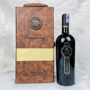 Hộp Da Rượu Vang Ý Castel D'oro 79 Primitivo 15%
