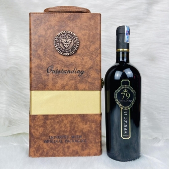 Hộp Da Rượu Vang Ý Castel D'oro 79 Primitivo 15%
